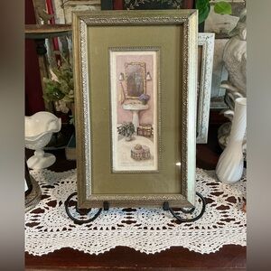 Sonoma Olive Green Framed Floral Bathroom Print